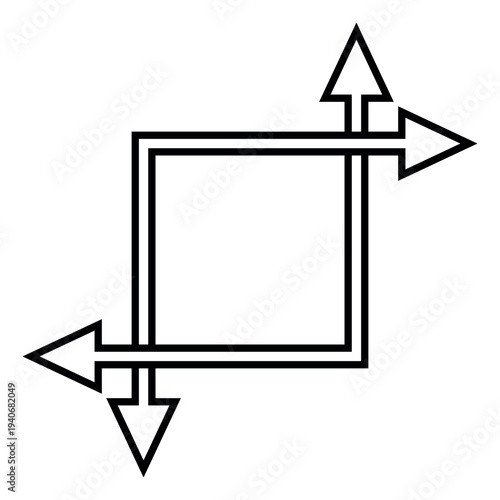 Resize icon symbol, vector arrows, UI scalable interface symbol