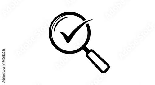 Search Verified Success Icon - Magnifying Glass with Checkmark