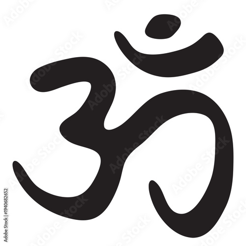 Sacred Om symbol vector, spiritual meditation icon, universal consciousness