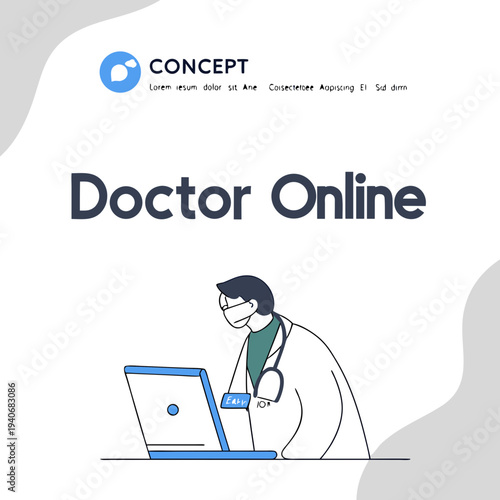 Online doctor concept illustration