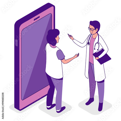 Doctor and patient discussing health on a telemedicine platform