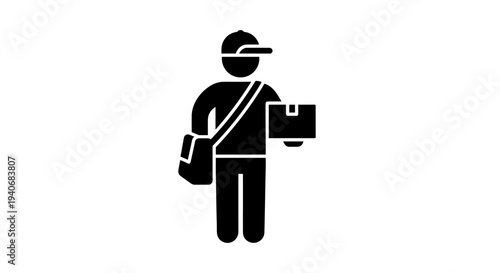 Delivery Man Icon Silhouette