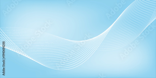 Abstract blue gradient background with shining lines waves. Minimalist background for banner, poster, cover, brochure, flyer, website vector illustration eps10