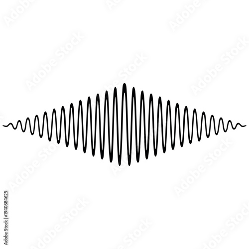 Amplitude modulation waveform signal illustrating carrier frequency envelope variation