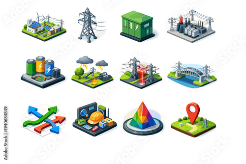 Tile block tower vector icon box system distribution icons reserve marker literacy