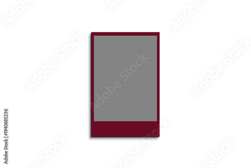Free Download Blank maroon instant photo frame isolated on transparent background - GFXLoad