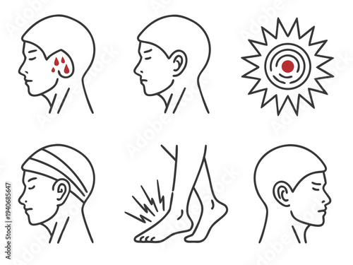Person experiencing pain and discomfort illustrated in simple line art