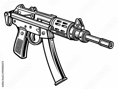 Modern assault rifle in sleek design for tactical operations