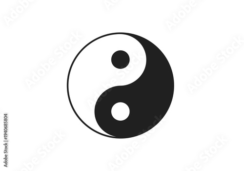 Black and white YinYang symbol on a white background