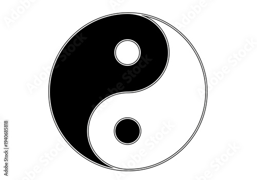 Black and white YinYang symbol with two small circles inside