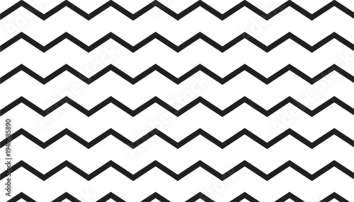 Zigzag pattern with parallel black lines on a white background, simple geometric design elements. featuring abstract, texture, graphic with repeated
