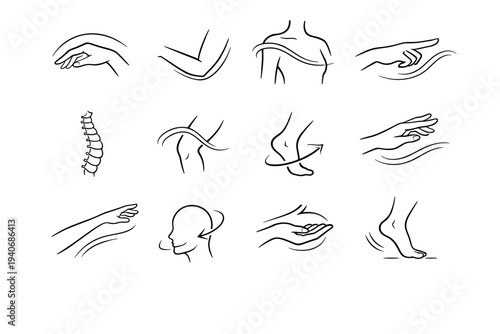 Step vector finger simple image float line icon curve lift knee arc