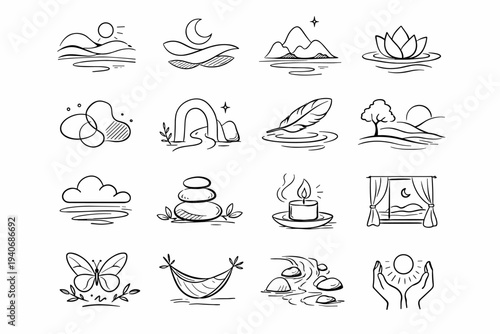 Quiet seven icon nine simple six five generation two image vector twelve