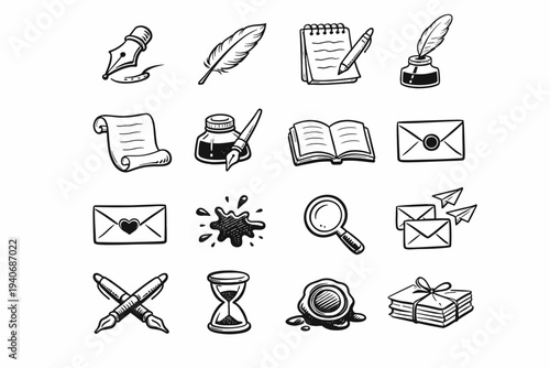 Mellow humanized note line grain hand trace drawn natural icon stroke vector