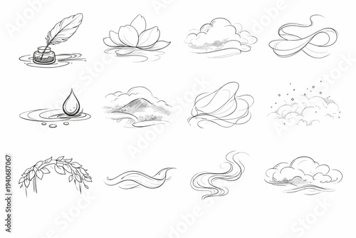 Image wash featherlight cover canopy simple edge vector generation airy ink sweep