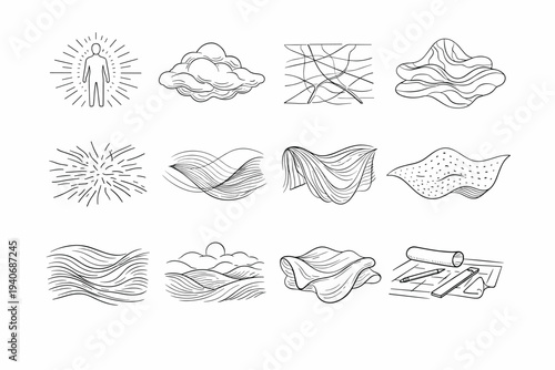 Veil gradient grid organic drafting line icon abstract environment human vector cloud