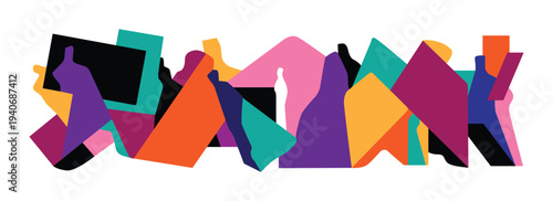  Modern people psychology mental health abstract vector illustration