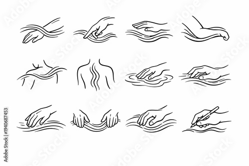 Simple calm waterway curveway vector streamway rippleway icon smooth image coordination generation