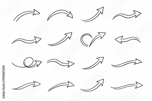 Relaxed pointer stroke simple indicator vector icon wayfinding sweep generation line image