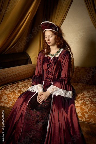 Medieval Tudor Queen sitting