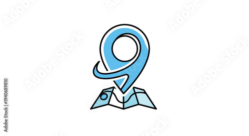 Modern Location Pin on Map Icon for Navigation and Geotagging