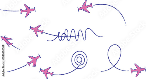 A whimsical illustration of pink dragons flying amidst swirling black lines