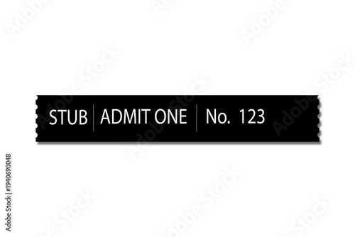 Admission ticket template. Minimalist coupon. For movies, circuses, theaters, festivals. Isolated background.