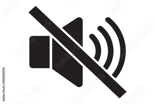 Muted speaker icon crossed out sound off symbol volume mute notification silent mode audio control vector graphic isolated