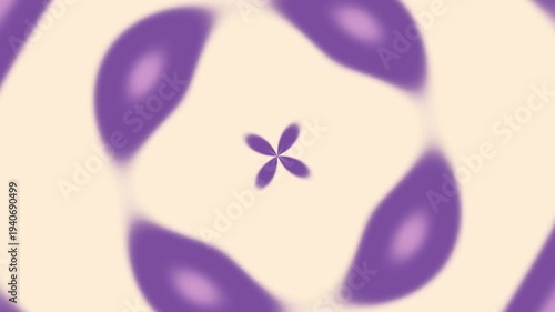 Abstract Purple Floral Pattern Motion Background with a Swirling Hypnotic Kaleidoscope Effect and a Soft Creamy Color Palette