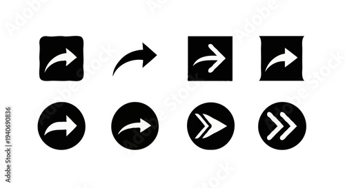 Collection of black and white arrow icons