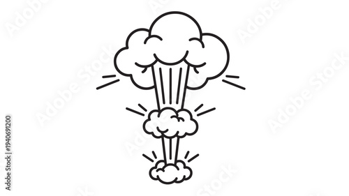 Explosion cloud icon with radiating lines, representing an explosive event in a simple outline style.