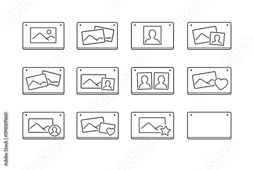 Icon frame outline vector tone visual icons modern refined interior magnetic decor