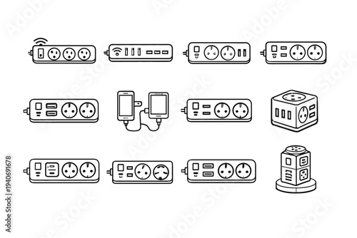 Power vector strip charging device clean configuration desk access port smart sockets