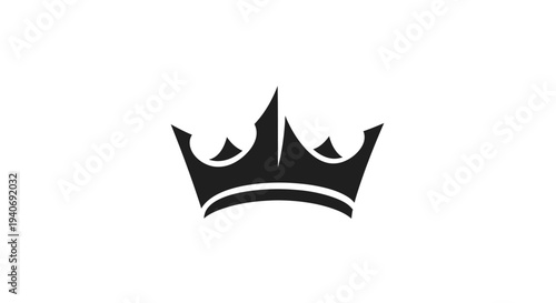 Black Crown Icon Symbol Royalty.