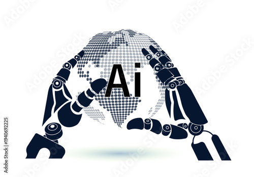 Planet in the hands of a machine