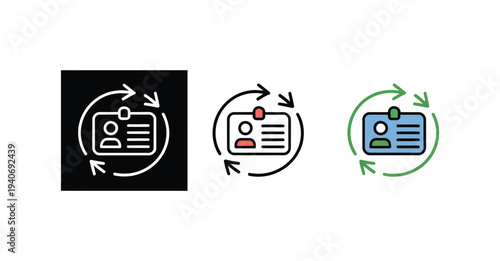 ID card renewal and update process symbols.