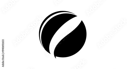 Black Tennis Ball Icon Simple Design.