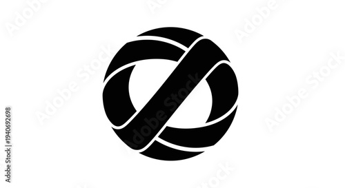 Black Volleyball Icon Simple Design Element.