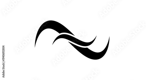 Black Wavy Lines Abstract Design Element.