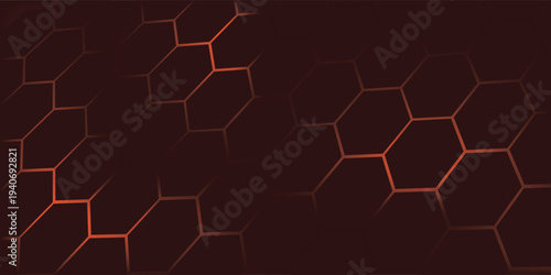 Glowing hexagonal network on maroon abstract background with luminous nodes, subtle sparks, circuit suggestion, futuristic tech vibe and data security atmosphere for technology themes.