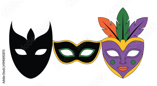 Three festival masquerade masks are.