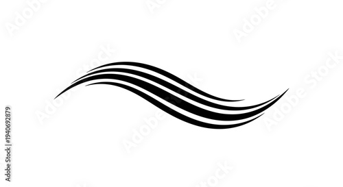 Black Wavy Lines on White Background.