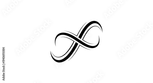 Infinity Symbol Black White Design Element.