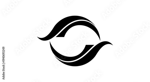 Stylized Black Logo Design Element.