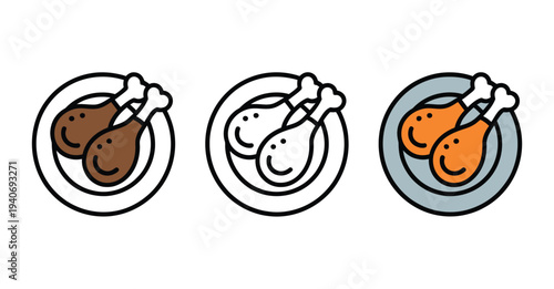 Chicken drumsticks are served on three.