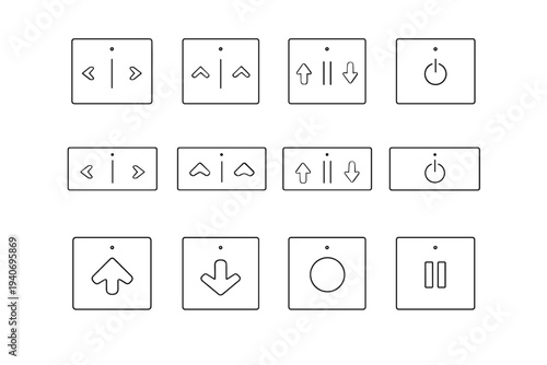 Switch flush icon minimalist electronic rectangular automation curtain device modern button smart