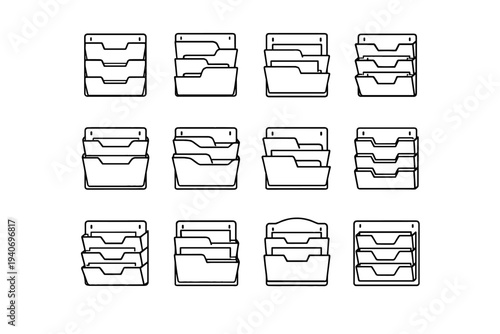 Vector layout icon efficient wall paper modern document slots organizer mail tidy