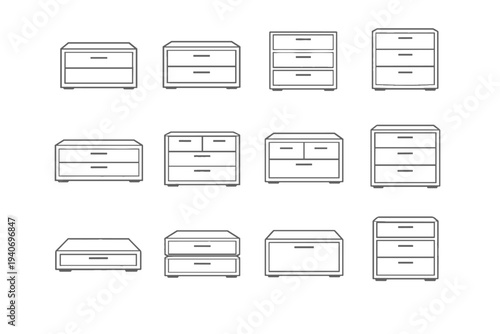 Seamless calm storage vector minimalist icons icon tone appearance interior blend drawer