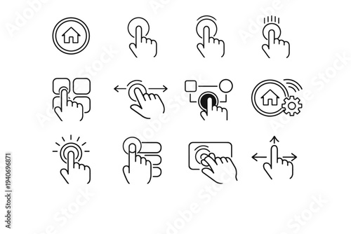 Technical usability button versatile input single icon device icons smart home vector