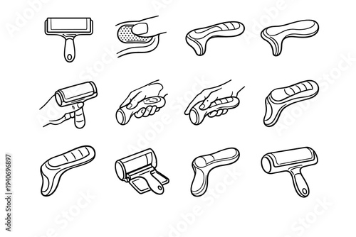 Ergonomic feature vector remover grip pet support tools icon balanced hair